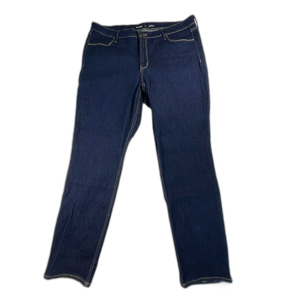 Old Navy Womens Jeans 18 High Rise WOW Straight Dark Wash Stretch Denim